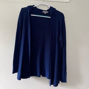 Marled Blue Cardigan w Hood L